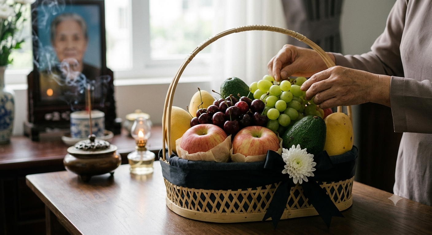 Những điều cần lưu ý khi gửi giỏ trái cây phúng điếu